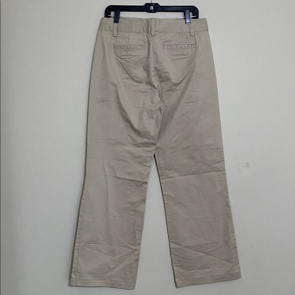 Lands' End Khaki Trousers mid rise wide leg women 10 casual office retro school - Picture 5 of 8